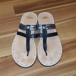 UGG Audra Black/Pewter leather Sandals